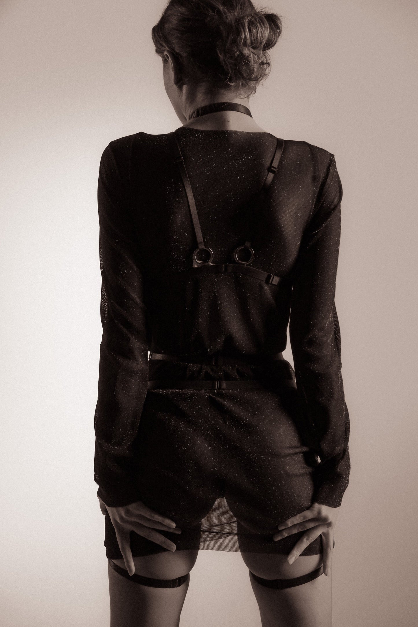 Riona black harness dress